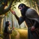 DALL·E 2024 03 23 23.06.19 In a mystical forest Dania an 18 year old girl with a sense of adventure encounters Valek a bearded man with jet black hair and grey eyes near th 80x80