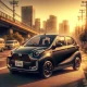 DALL·E 2024 03 26 19.28.54 Create an AI enhanced image of a small compact city car reminiscent of a 2012 Daihatsu Cuore. The car should be depicted parked on an urban roadside 80x80